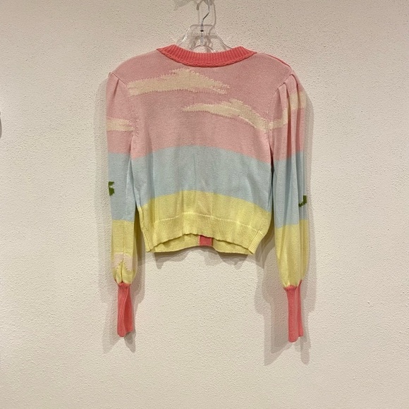 LoveShackFancy Dabney Palm Tree Cardigan Size XS EUC - Picture 5 of 5